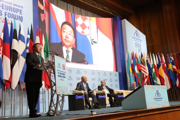 Монгол Улсын Ерөнхийлөгч Ц.Элбэгдорж АСЕМ-ийн Бизнесийн чуулга уулзалтын хаалтад үг хэлэв