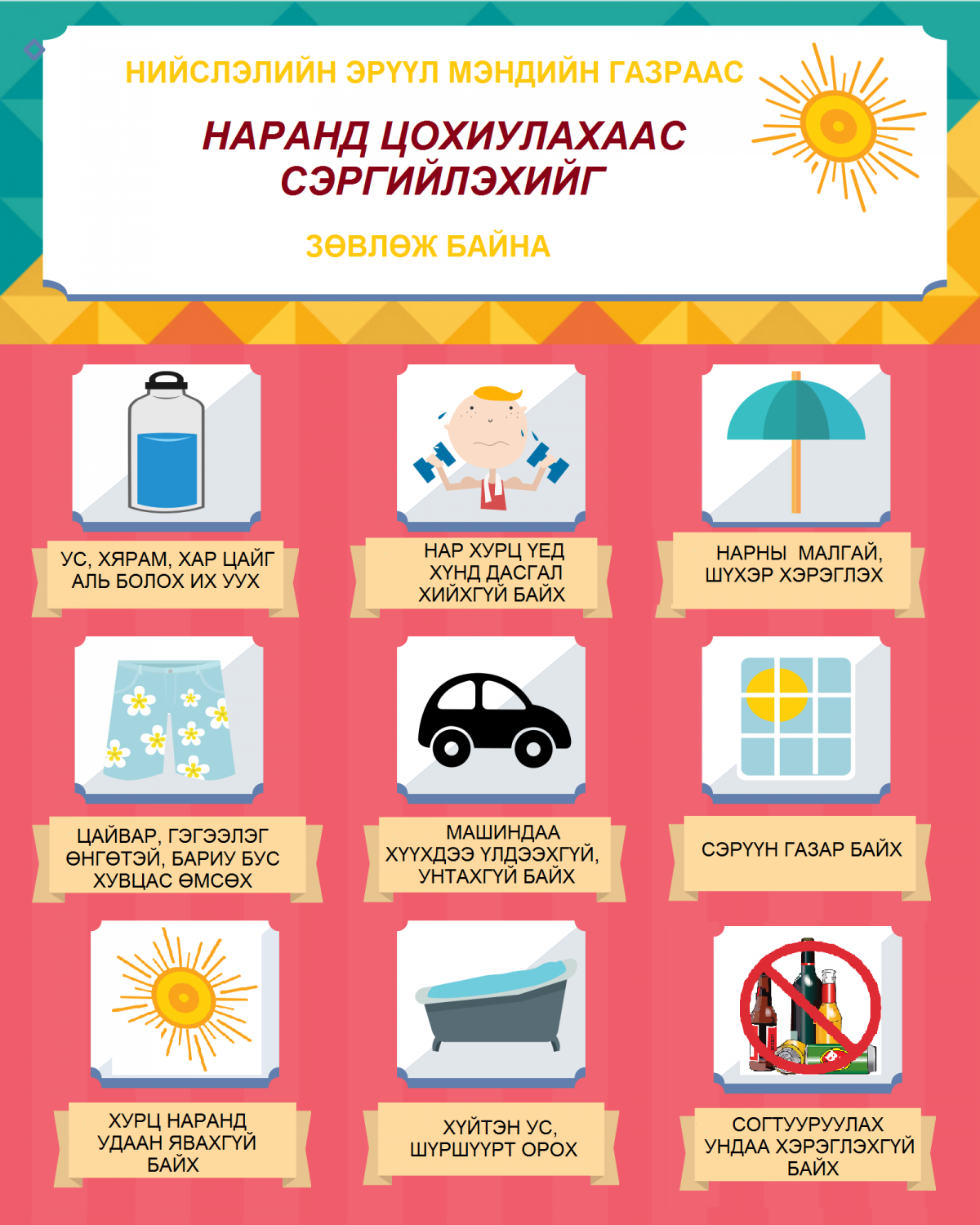 Наршилтаас сэргийлэх зөвлөмж