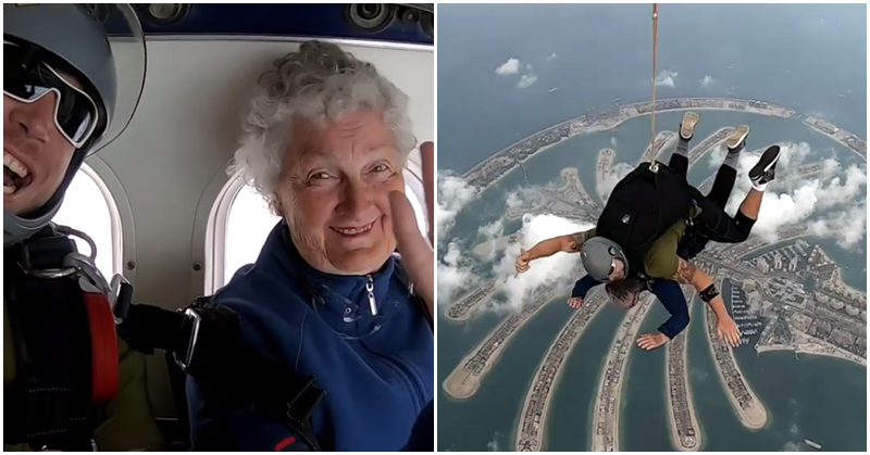 ВИДЕО: 82 настай эмэгтэй олон жил хүсч явсан мөрөөдлөө биелүүлж шүхэртэй буулт хийжээ