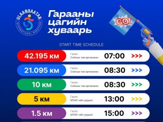 &ldquo;Улаанбаатар марафон-2026&rdquo; олон улсын гүйлтийн гарааны цагийн хуваарийг танилцуулж байна